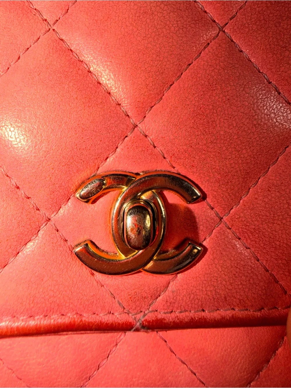 CHANEL Pink Quilted Flap Crossbody with Gold CC mini Bag